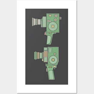 Green Vintage Video Camera Posters and Art